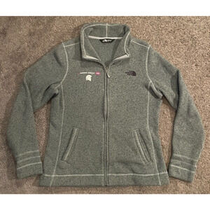 Women's The North Face Sweater Fleece Full Zip Gray Jacket NF0A3LH8 Large